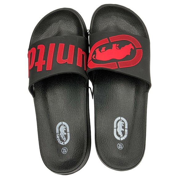 Ecko Unlimited Shoes Nwt Ecko Unltd Mens 3d Logo Black Red Sandals